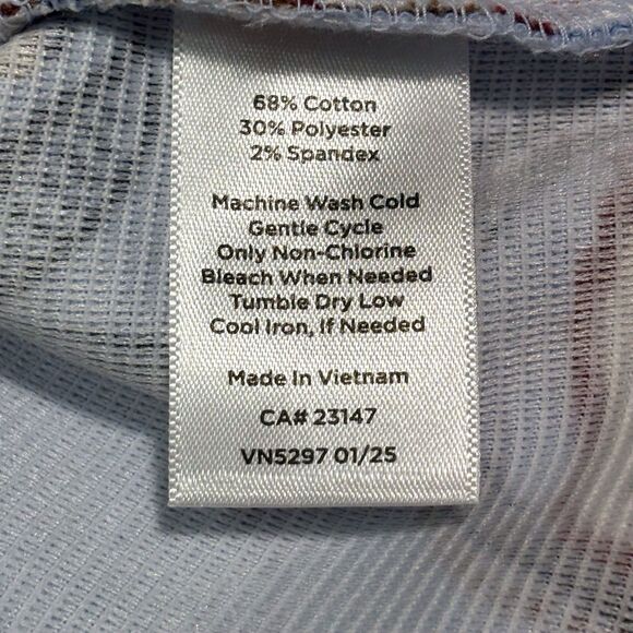 Talbots Ottoman Square Neck Shell Sleeveless Verdant Botanical Ribbed Women’s XL - Picture 7 of 7